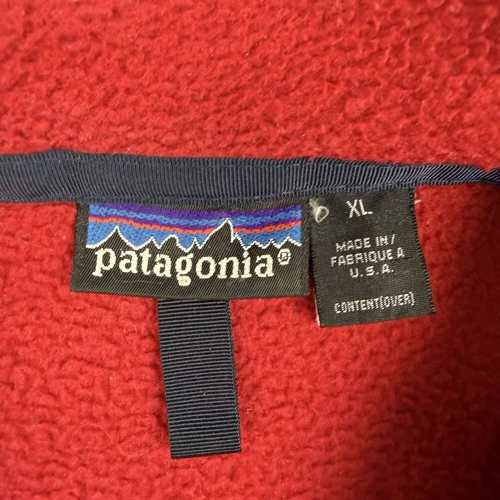 Vintage Patagonia Synchilla Fleece Jacket Men’s XL Red Made in USA Full Zip